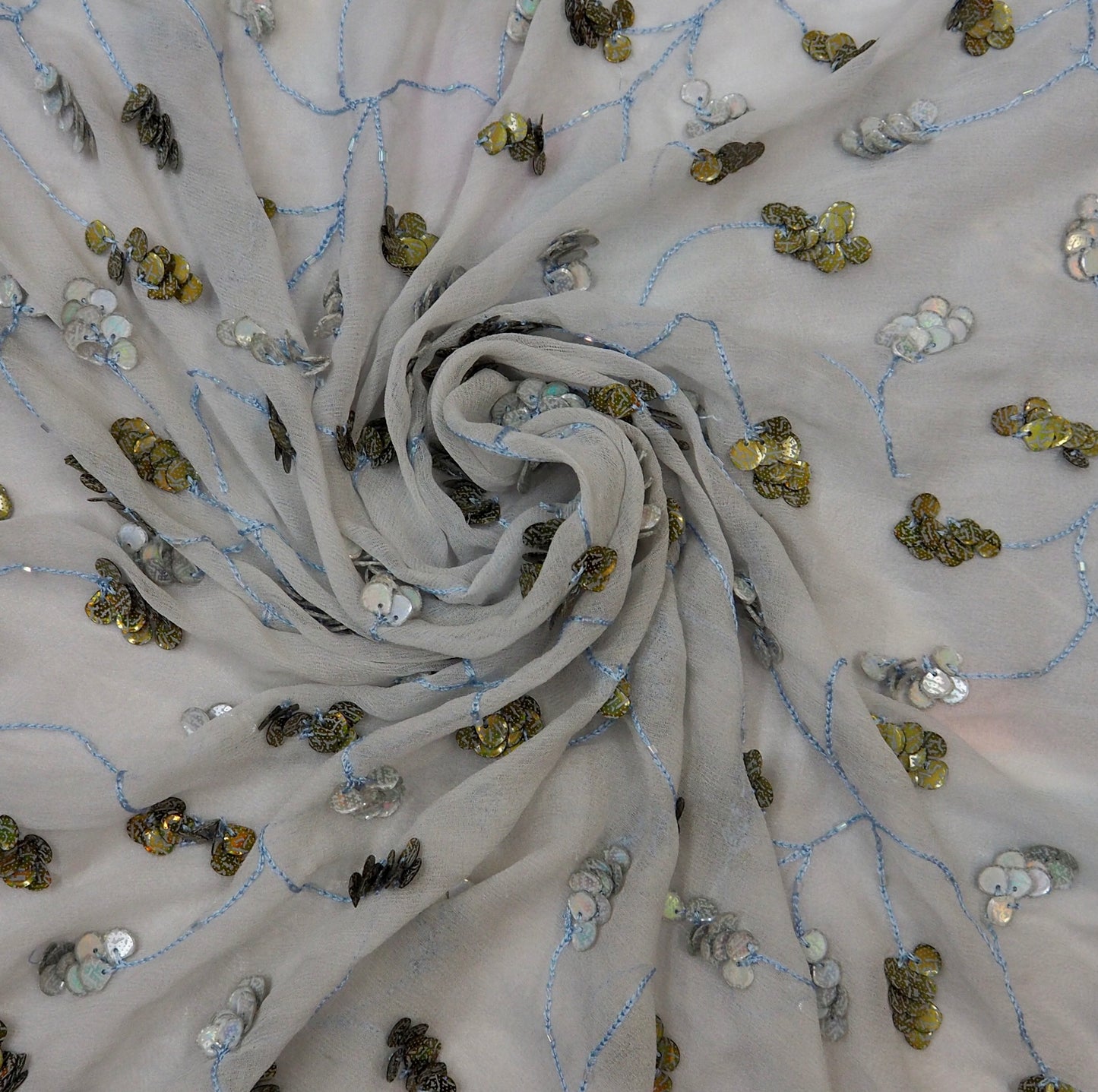 100% Beaded Silk Chiffon