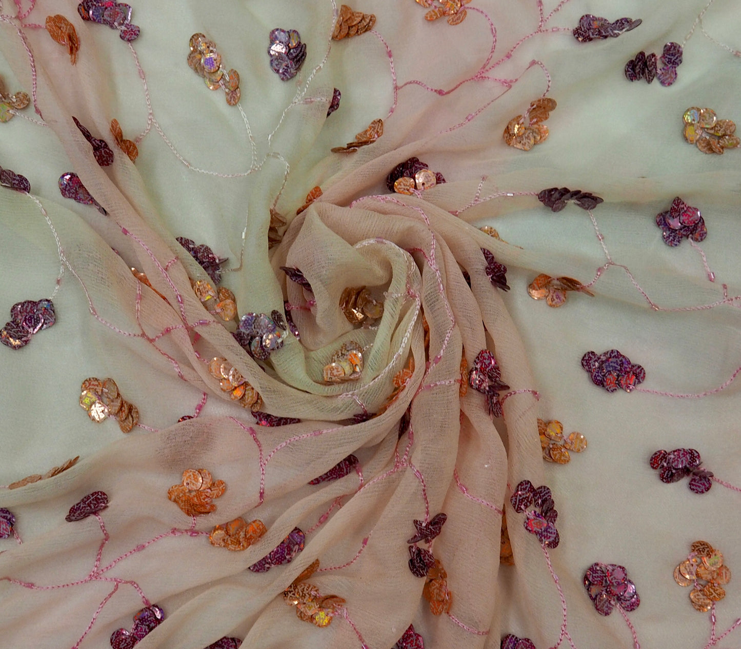 100% Beaded Silk Chiffon