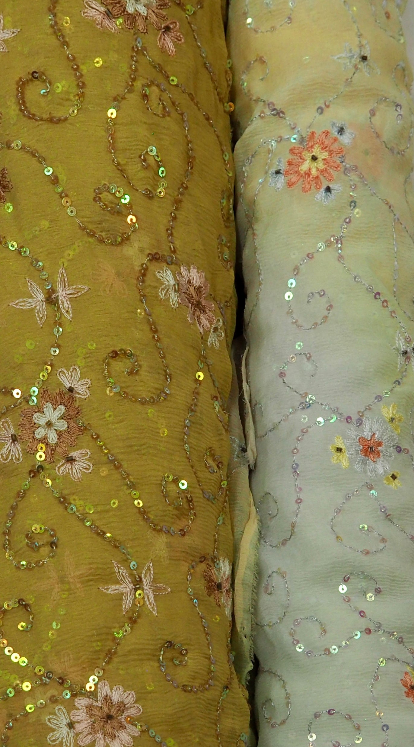 Handmade Beaded Silk Chiffon