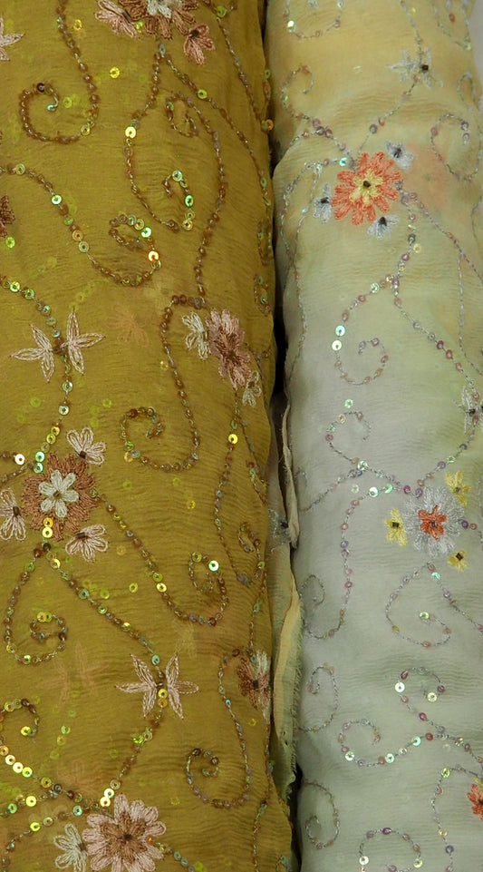 100% Beaded Silk Chiffon