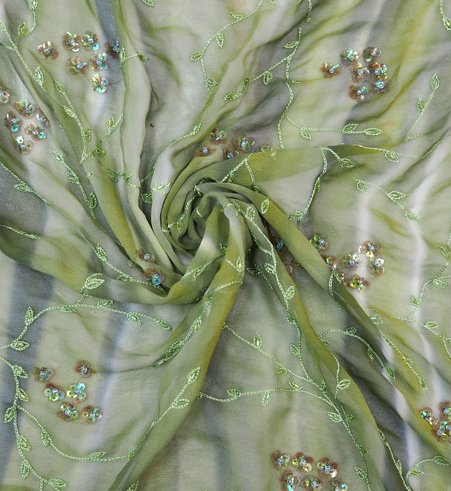 100% Beaded Silk Chiffon