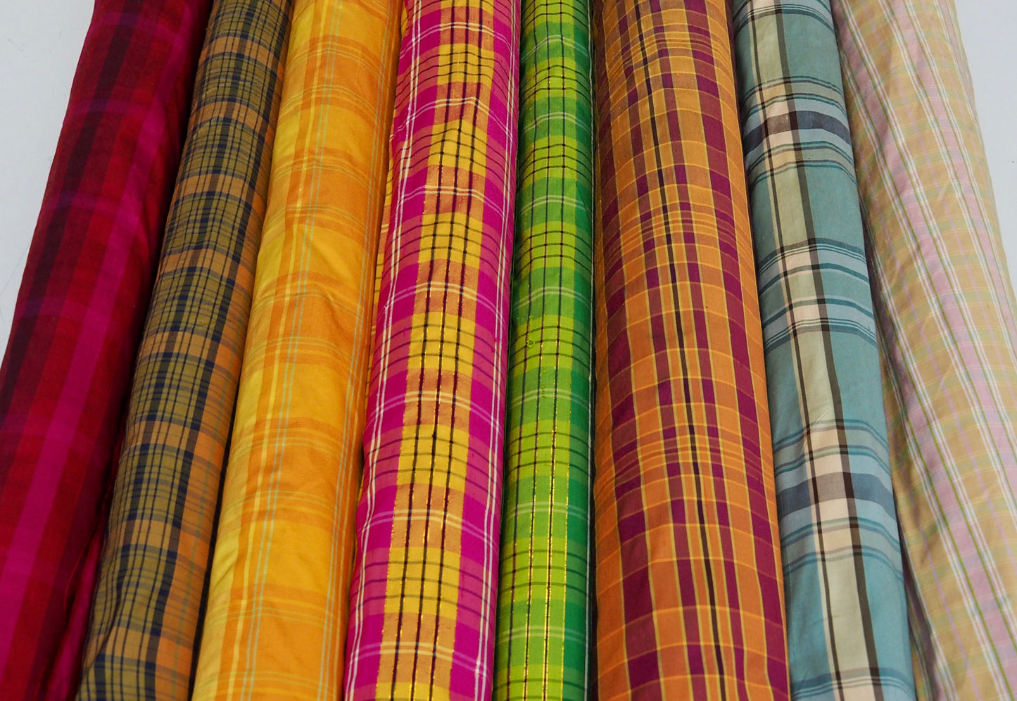 100% Silk Shantung Plaid