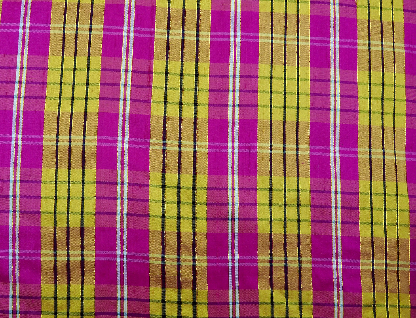 100% Silk Shantung Plaid