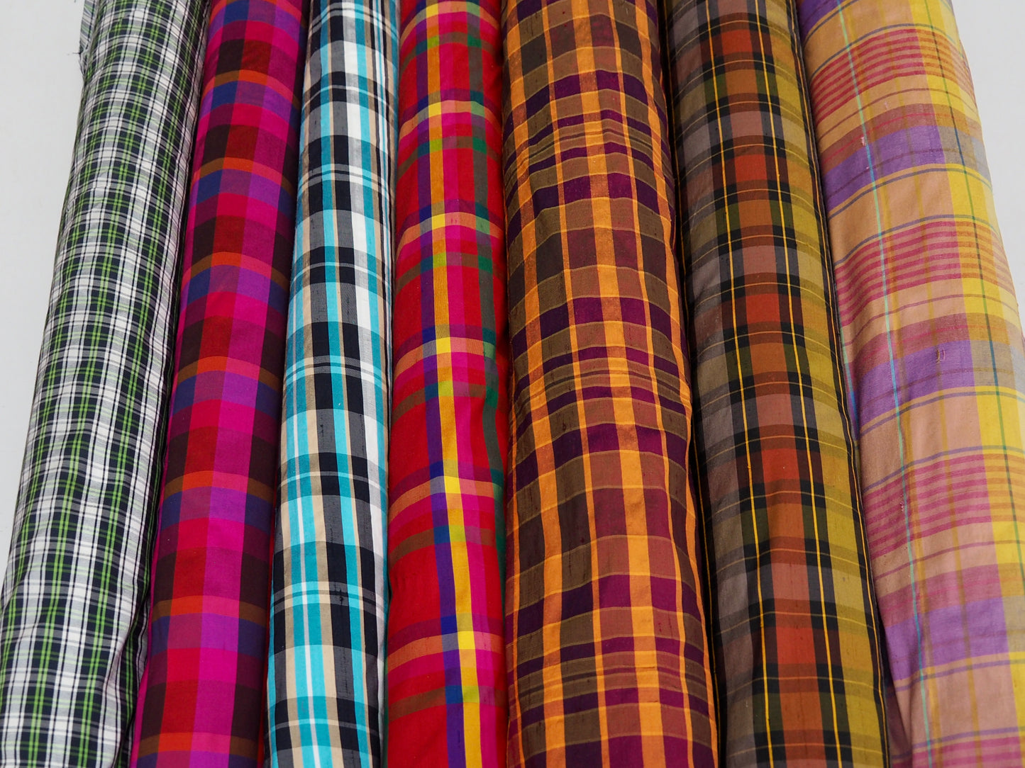 100% Silk Shantung Plaid