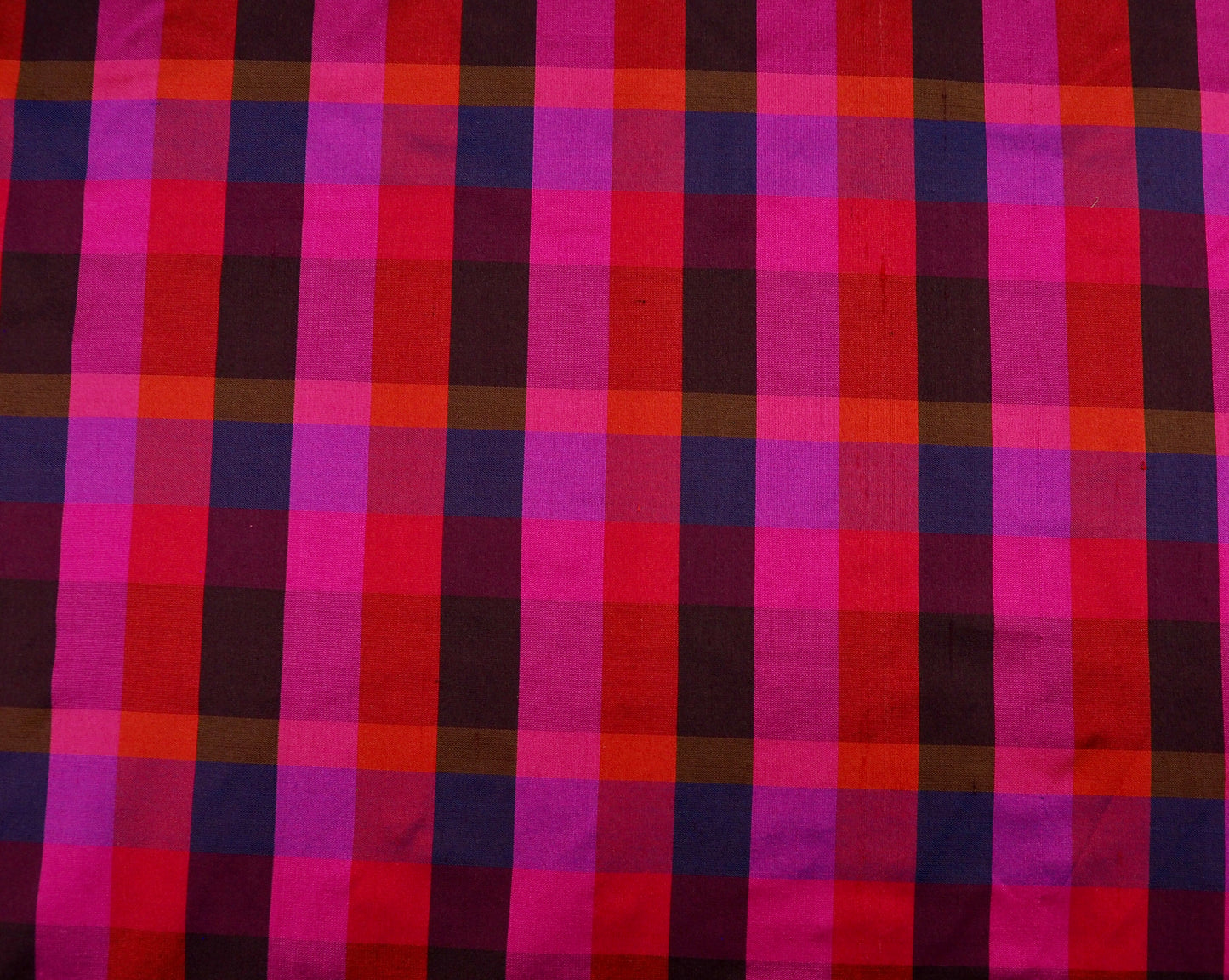 100% Silk Shantung Plaid