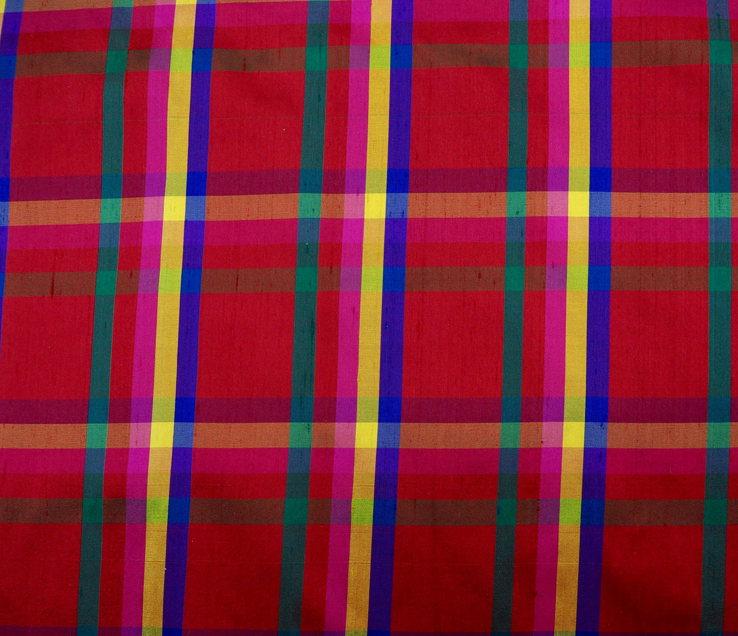 100% Silk Shantung Plaid