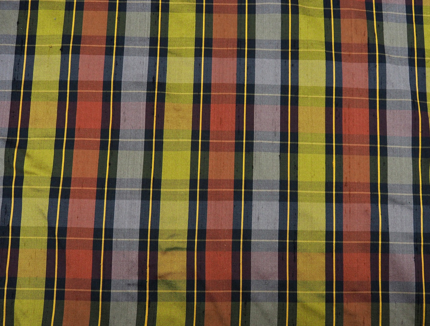 100% Silk Shantung Plaid