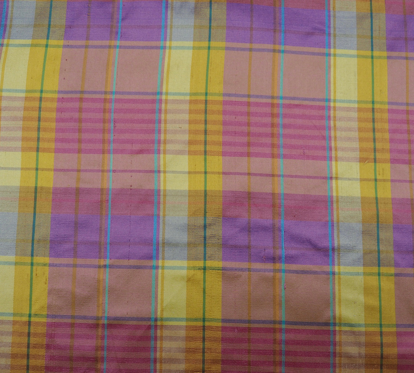 100% Silk Shantung Plaid