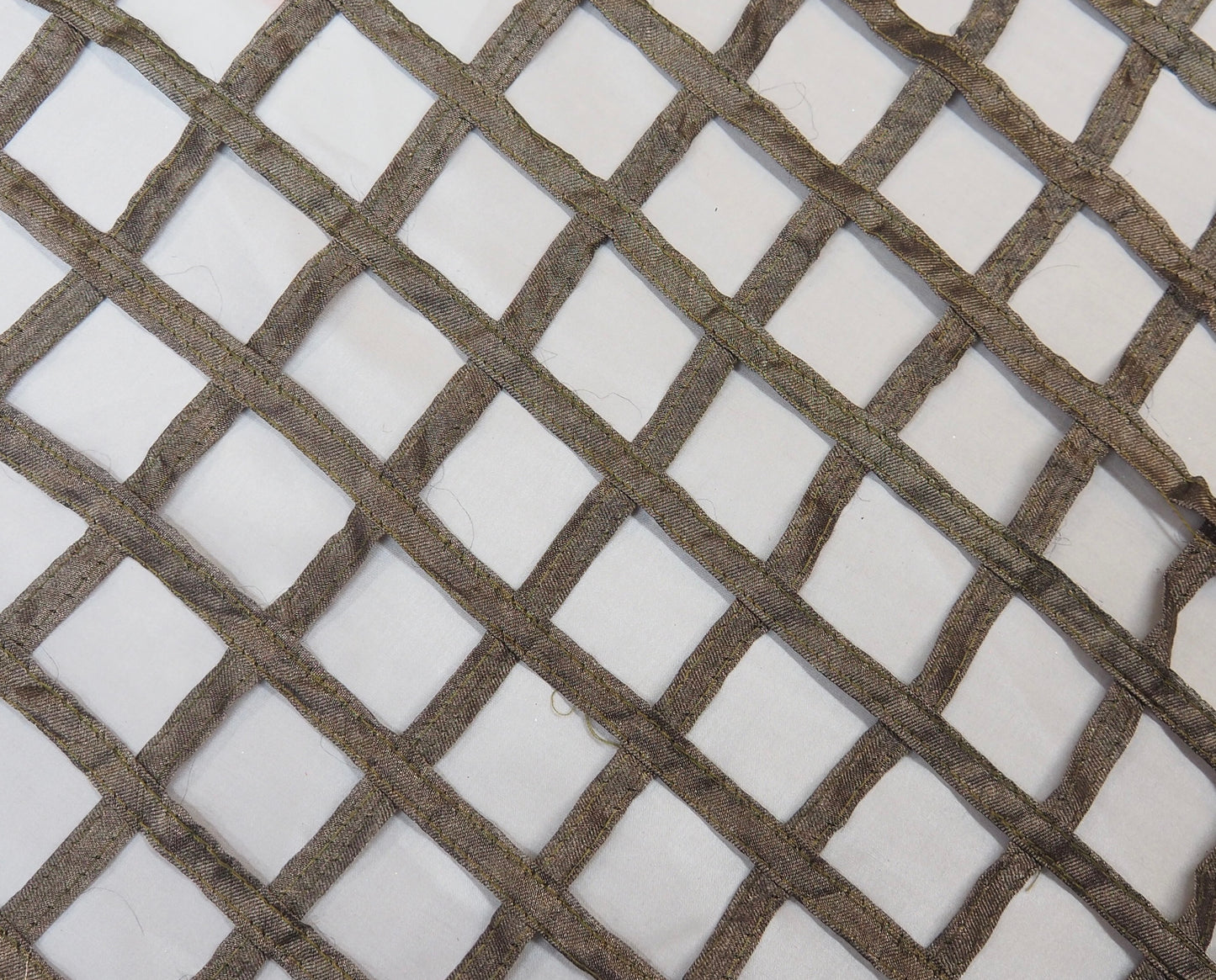 Open Weave Silk Organza Metallic Mesh