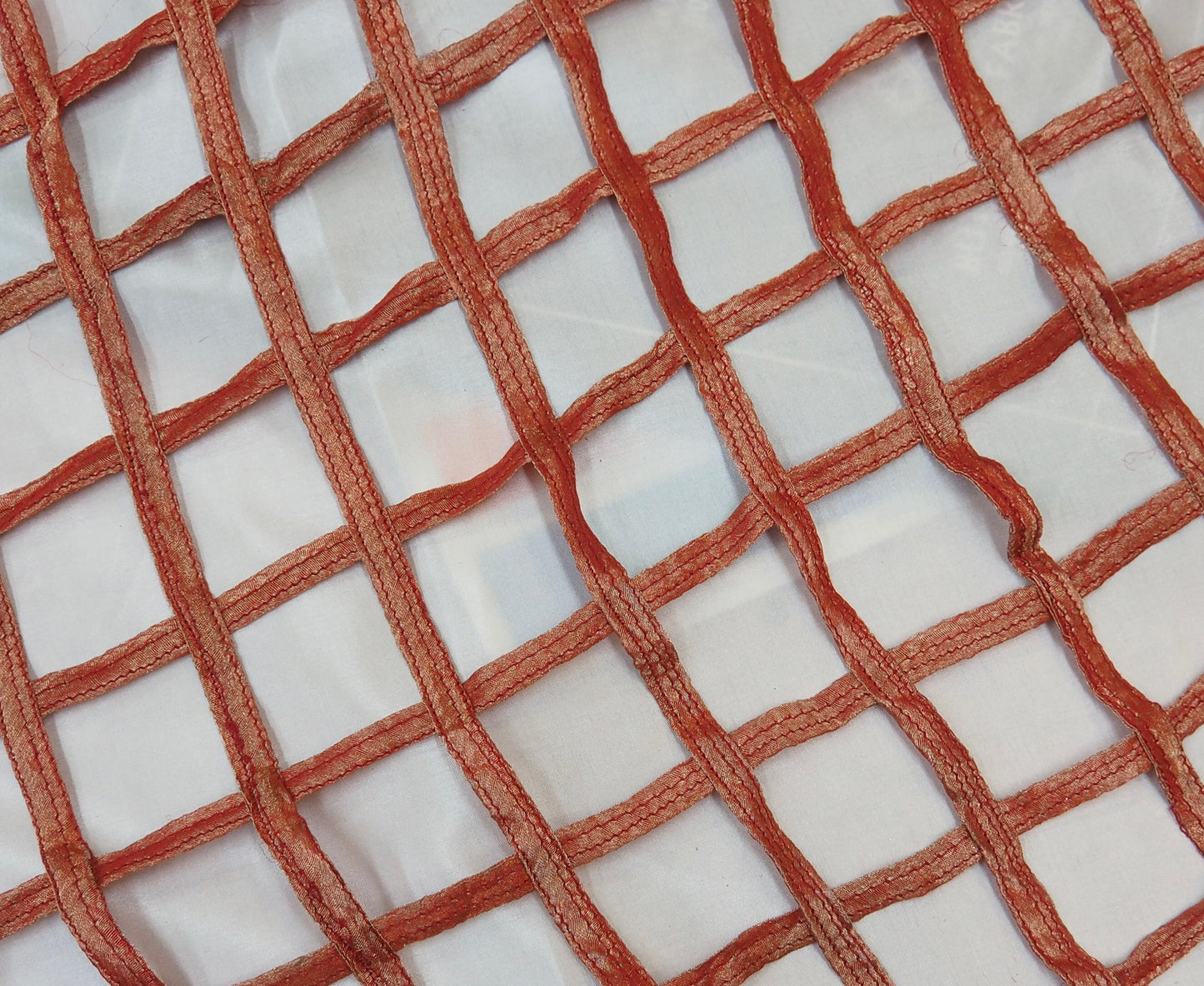 Open Weave Silk Organza Metallic Mesh