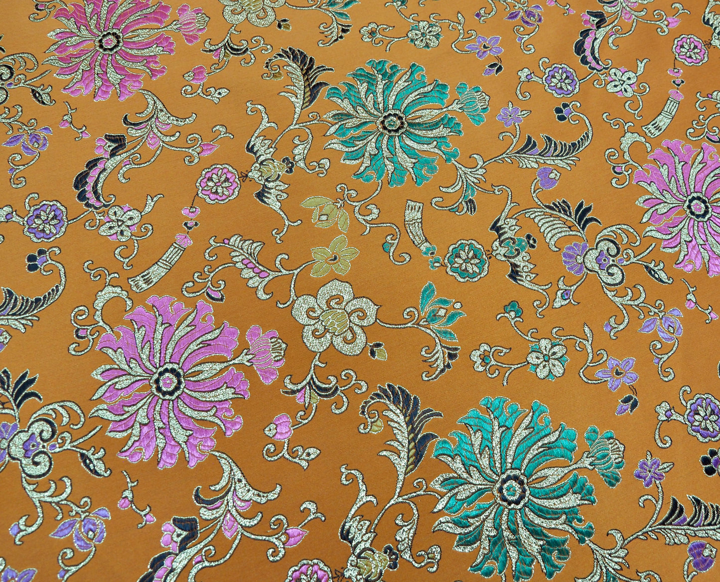 100% Polyester Floral Brocade